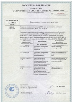 25.06.2015 Пыть-Ях - Pongs. Приложение к сертификату соответствия